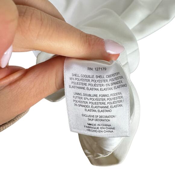 Jenny Yoo Collection The Leia White Open Back Formal Cocktail Sheath Midi Dress - Picture 12 of 13